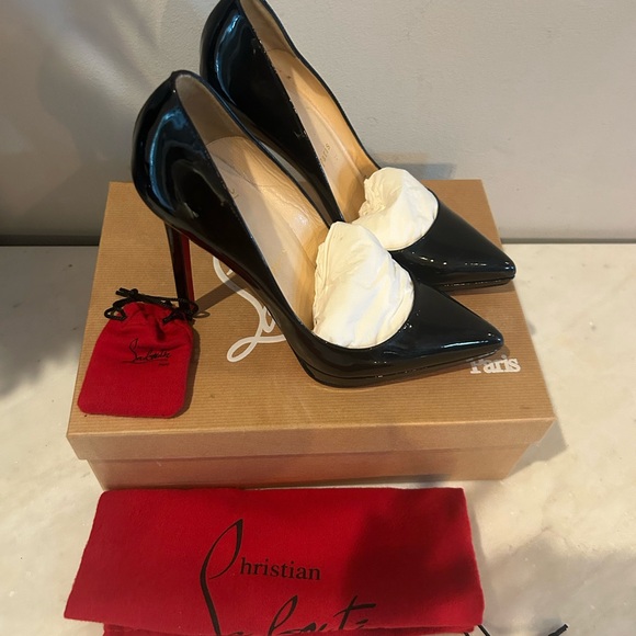 Christian Louboutin Black Pigalle Plato 120 SZ 37 Leather Pumps - Picture 2 of 13